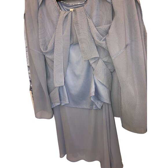DANA Kay Light Blue 3 Piece Dressy Skirt Suit - Picture 4 of 16